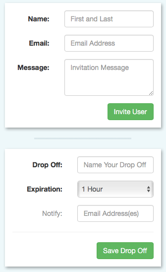 Graphic showing Invite User screen